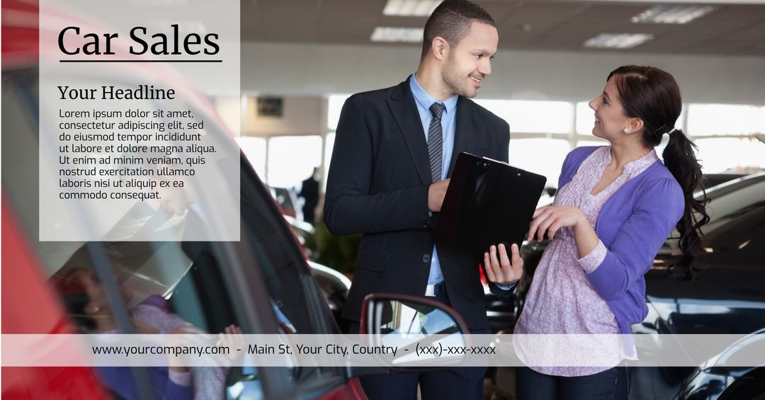 Car Salesman Consulting with Client in Showroom - Download Free Stock Templates Pikwizard.com