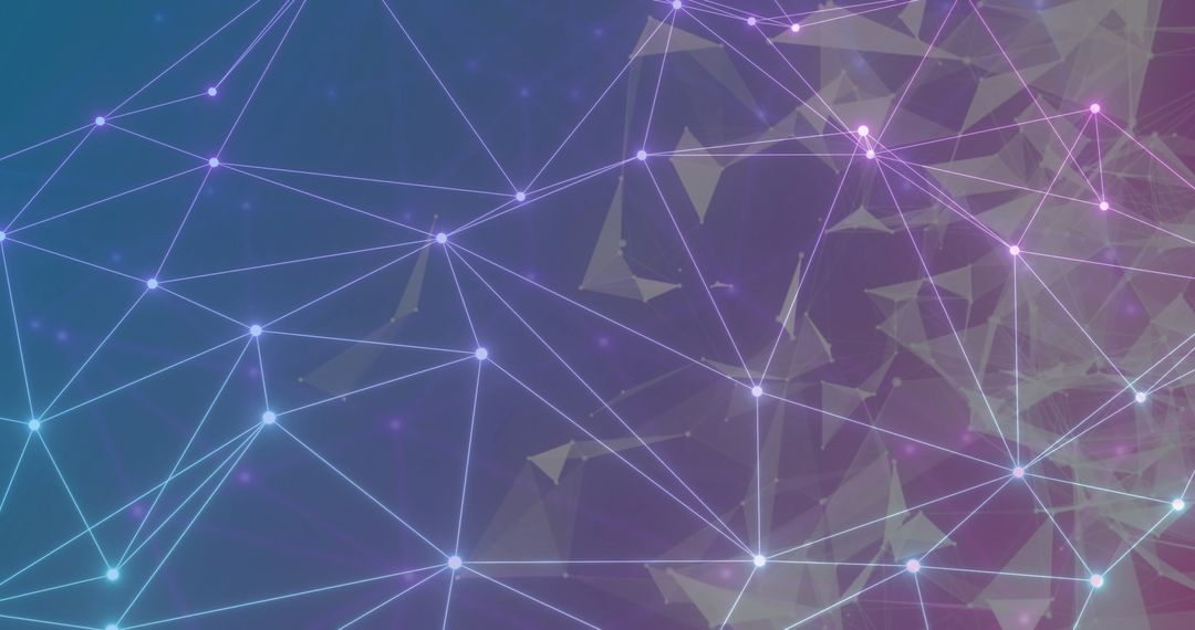 Abstract Digital Network With Glowing Lines and Shapes