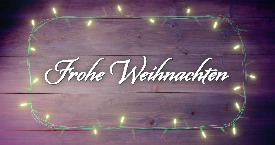 Festive Weihnachten Greeting with Lights and Wooden Background