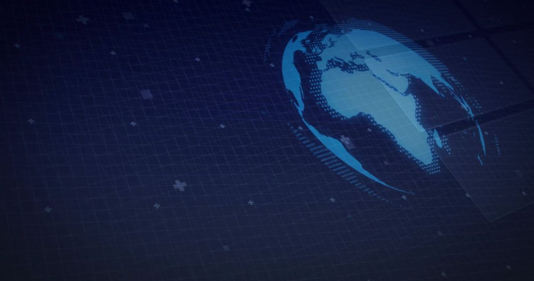 Holographic Earth Projection on Digital Grid with Data Points