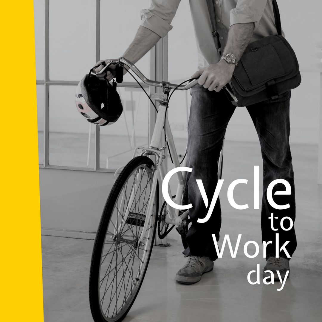 Businessman Commuting by Bicycle for Cycle to Work Day Awareness