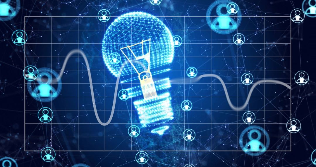Network Connections with Lightbulb Symbol of Innovation