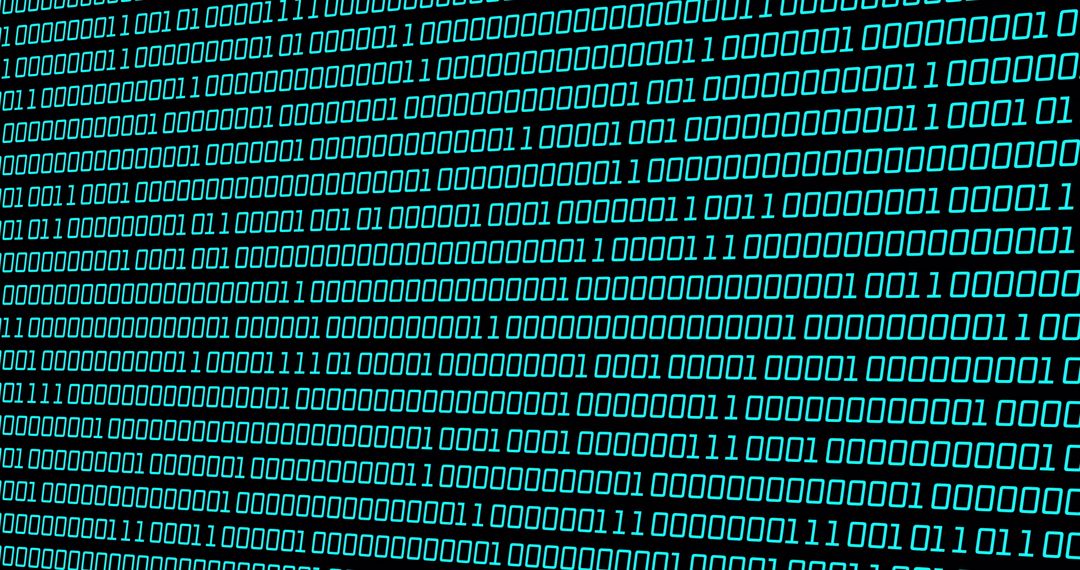 Binary Code Matrix on Black Digital Background
