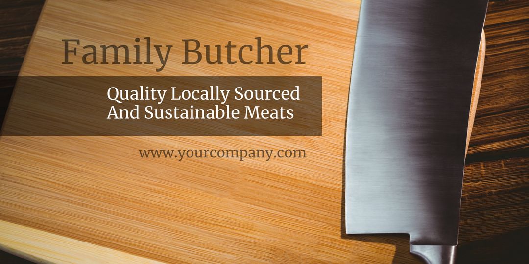 Traditional artisan butcher cleaver on wooden block