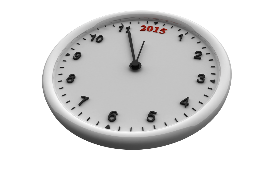 Transparent White Clock with 2015 Digit - Download Free Stock Images Pikwizard.com