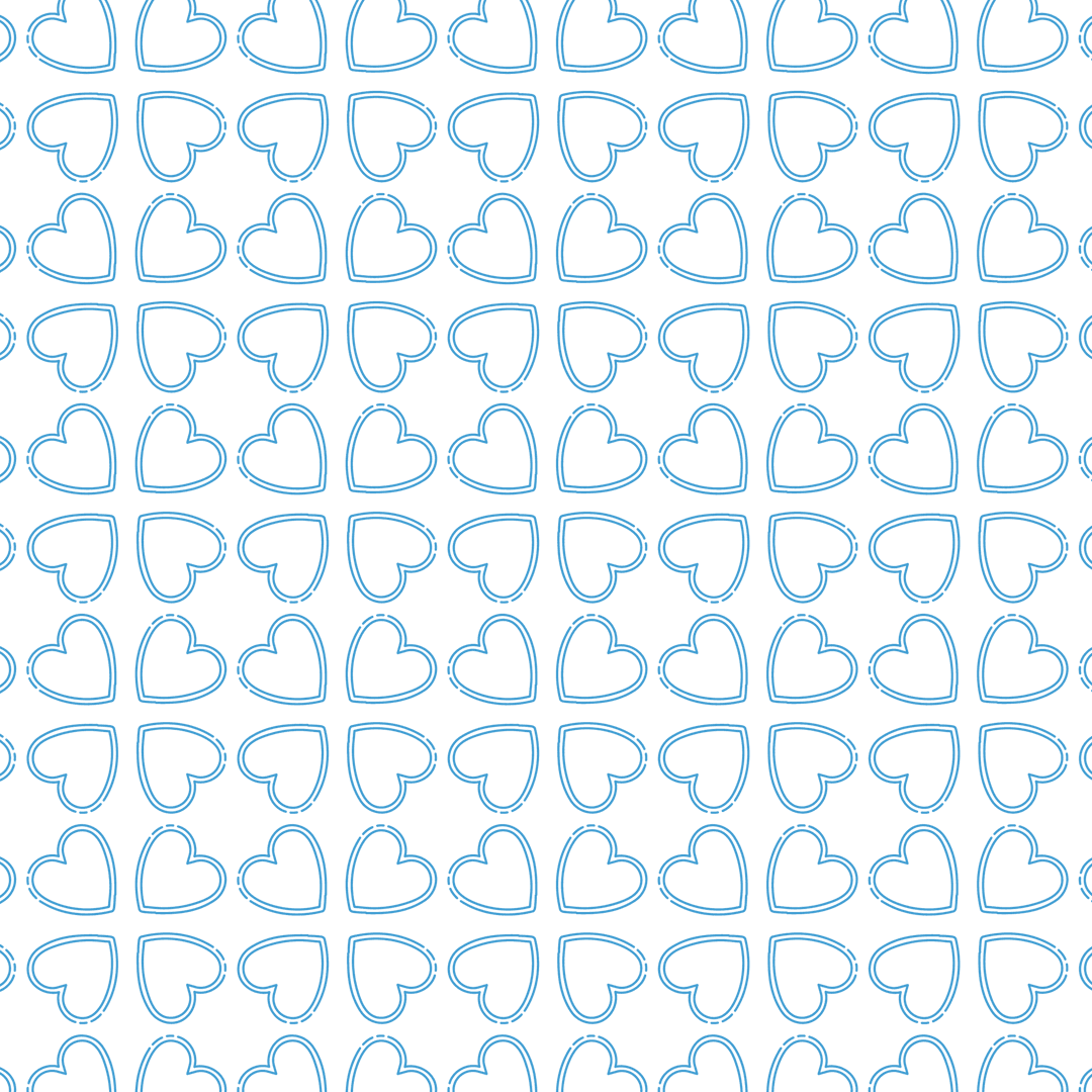 Seamless Pattern of Blue Hearts with Transparent Background