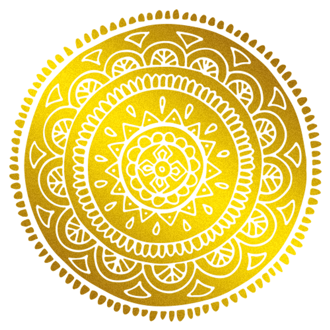 Golden Circular Plate Design with Transparent Background