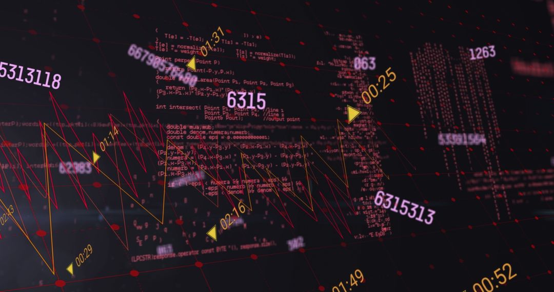 Futuristic Digital Data Cluster Visualization with Code and Analytics