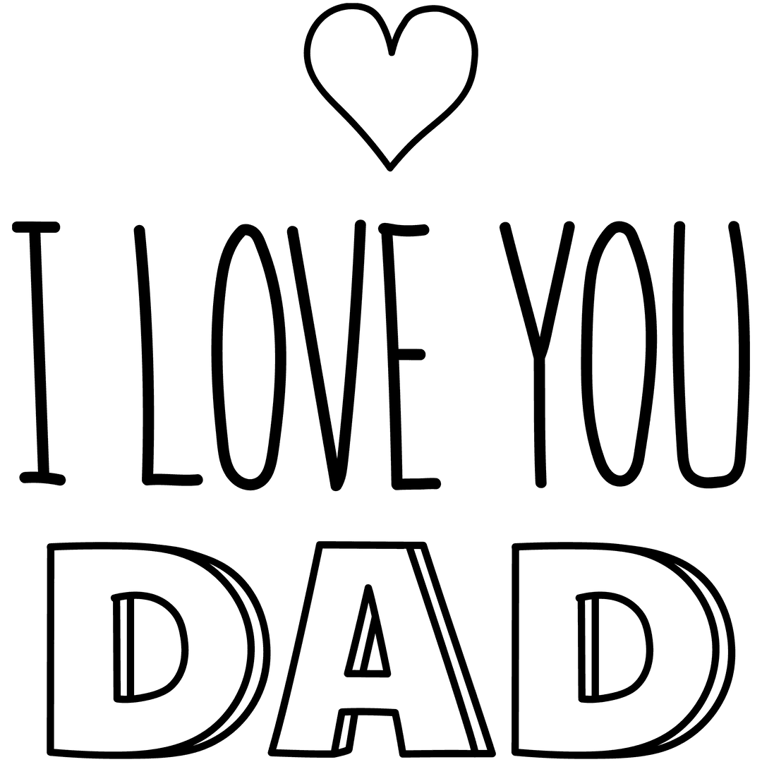 Transparent I Love You Dad Text Design Illustration