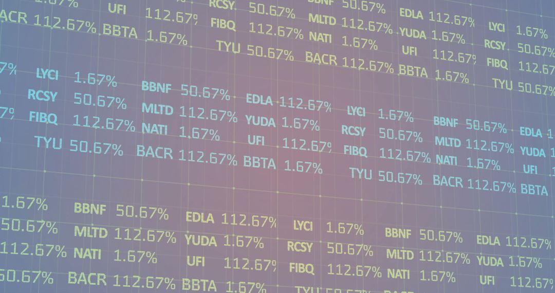 Abstract Digital Stock Market Data with Bright Muted Colors