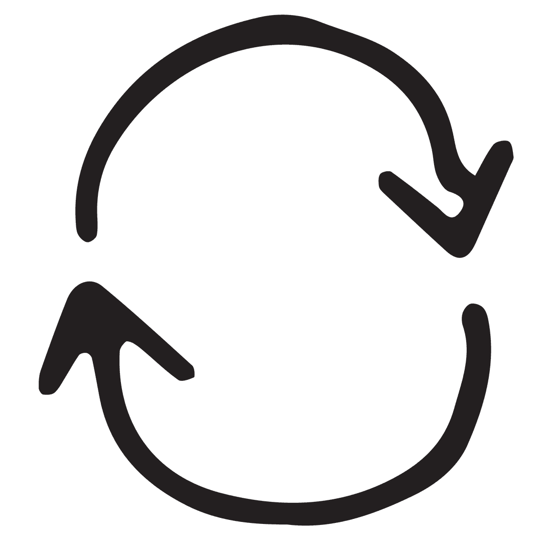 Transparent Hand-drawn Circular Arrows Icon Vector