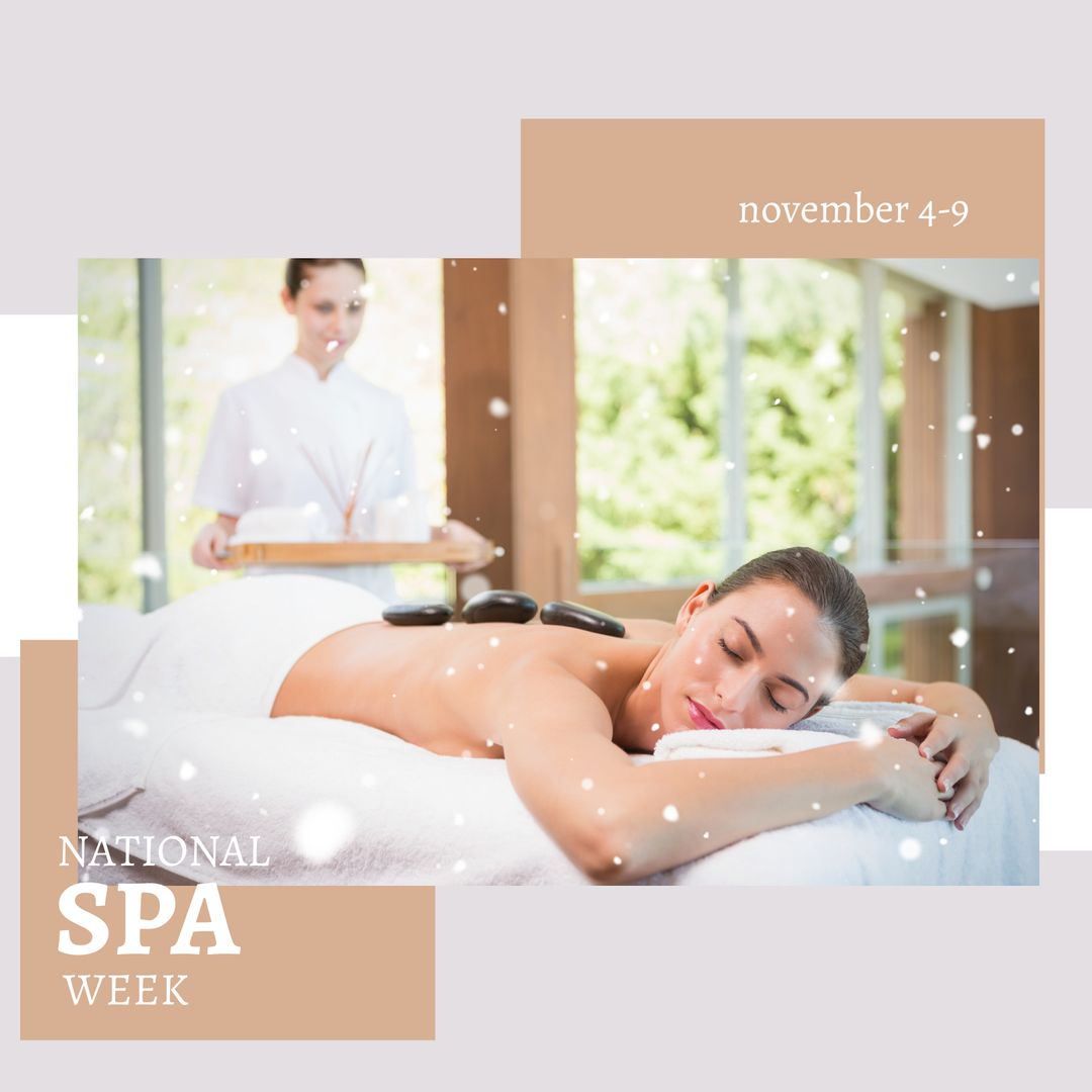 Tranquil Spa Retreat with Hot Stone Therapy - Download Free Stock Templates Pikwizard.com