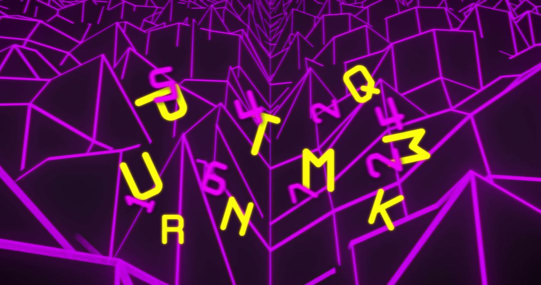 Futuristic Digital Network with Scattered Numbers