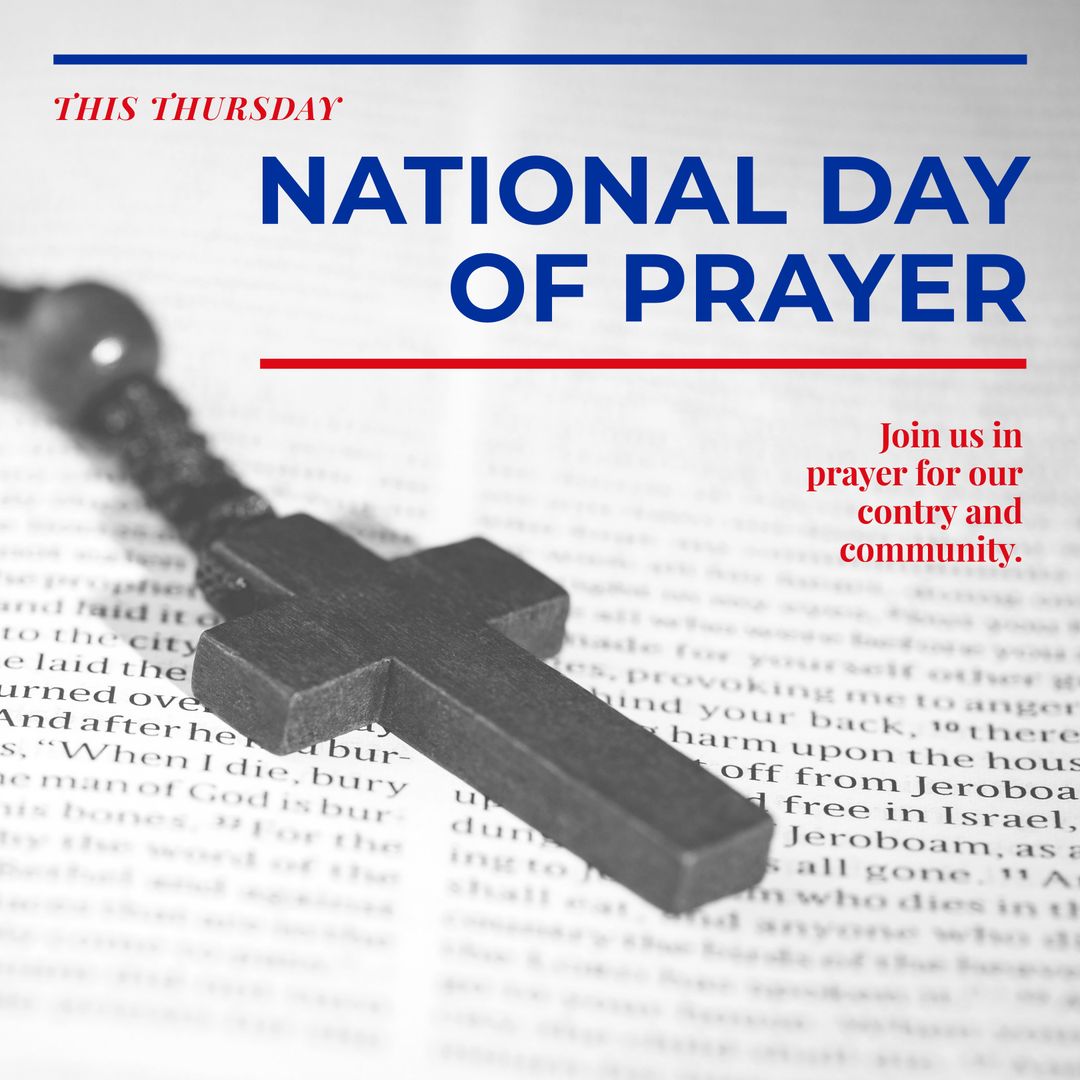 National Day of Prayer Cross on Open Bible