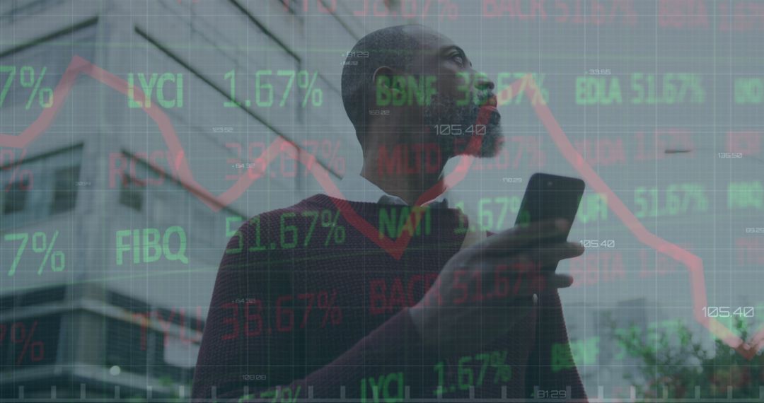 Professional Analyzing Stock Market Trends on Smartphone