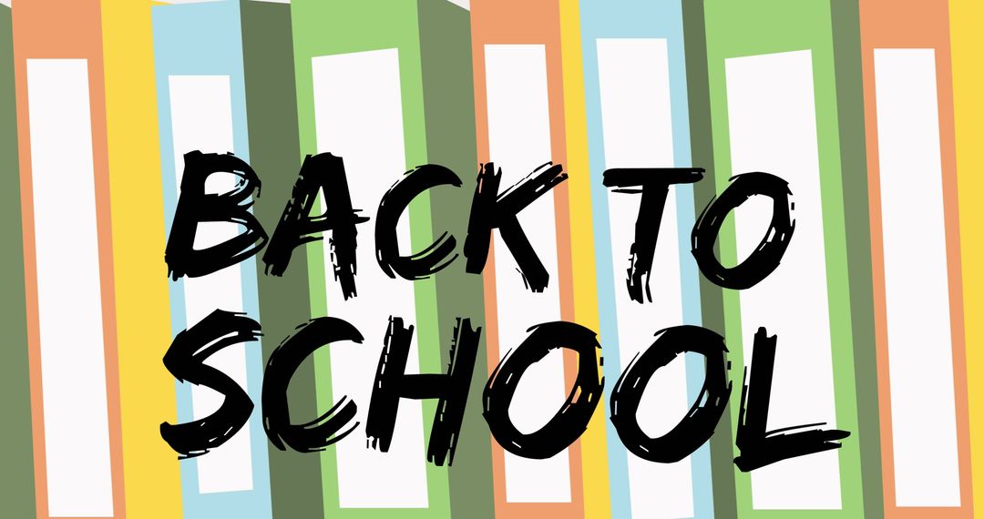 Bright 'Back to School' Text on Colorful Folders Concept