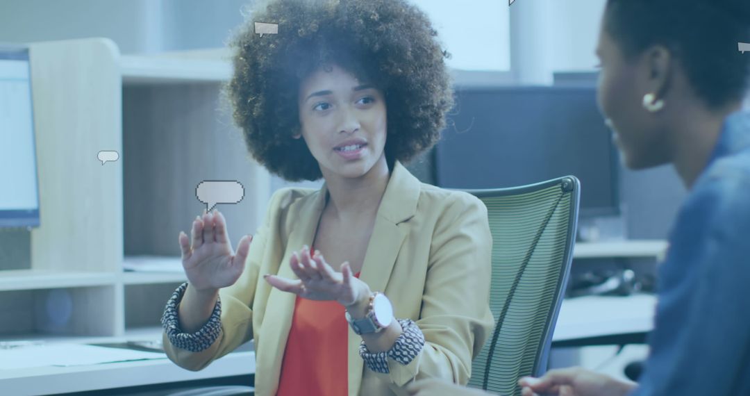 Collaborative Discussion Among Diverse Colleagues with Speech Bubbles