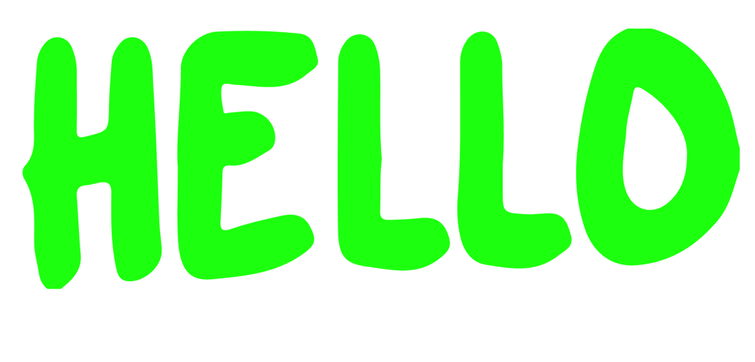 Neon Green Graffiti Text 'HELLO' on Transparent Background