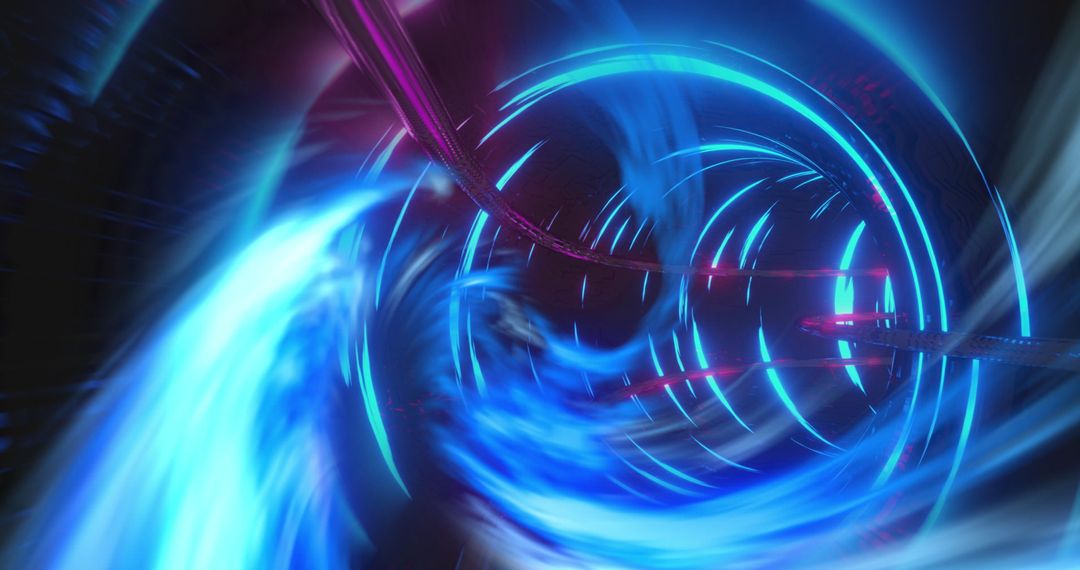 Abstract Futuristic Tunnel with Dynamic Blue Lighting