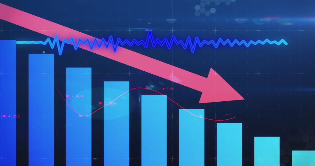 Declining Financial Forecast with Digital Interface