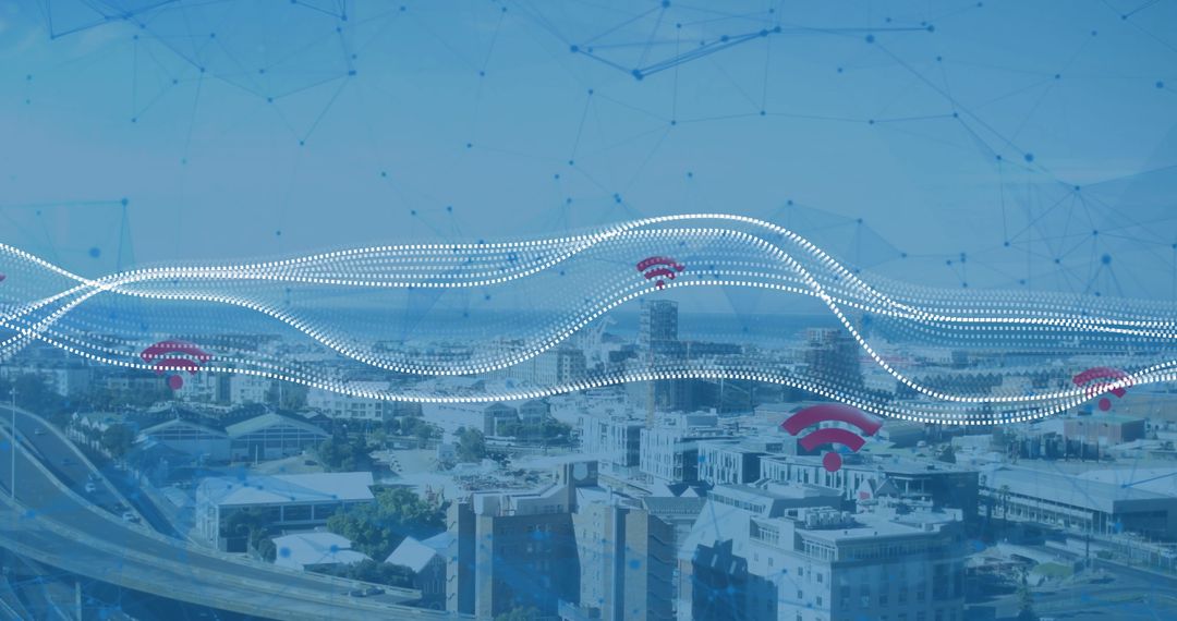 Smart City Data Flow with Wi-Fi Connectivity Overlay