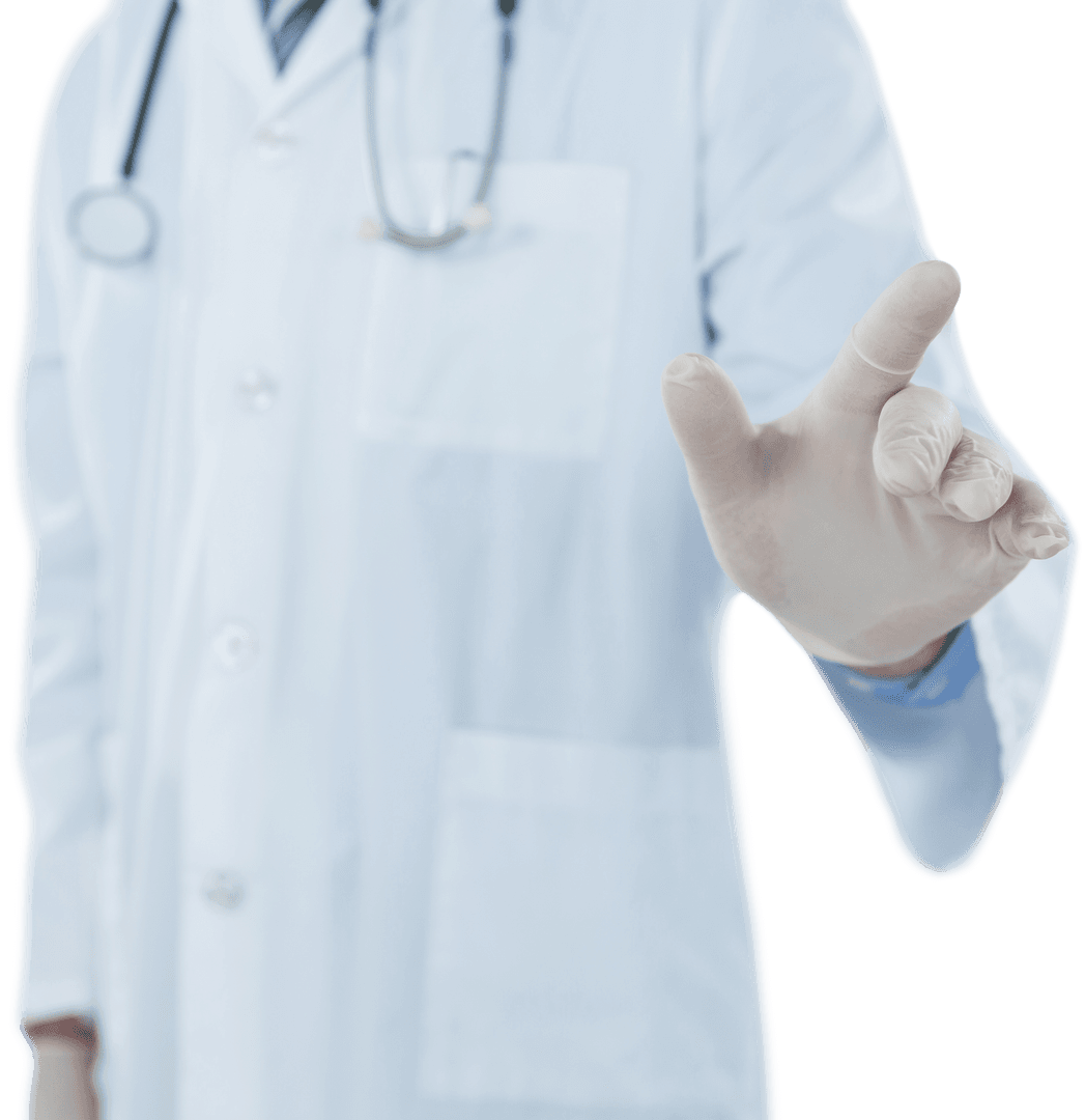 Transparent Doctor Touching Virtual Interface with Gloves