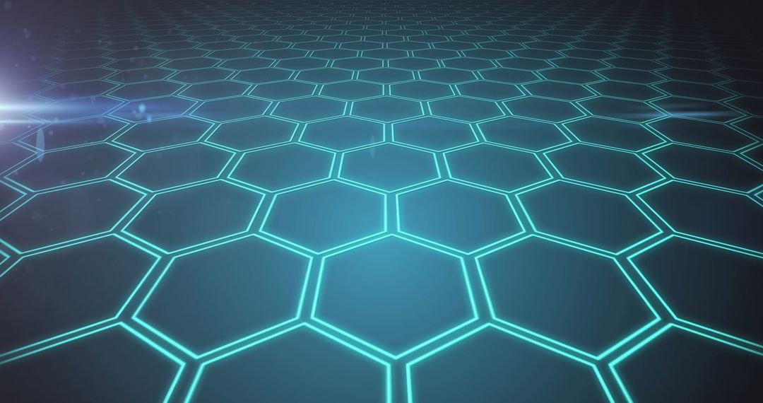 Futuristic glowing hexagonal pattern with lighting effects