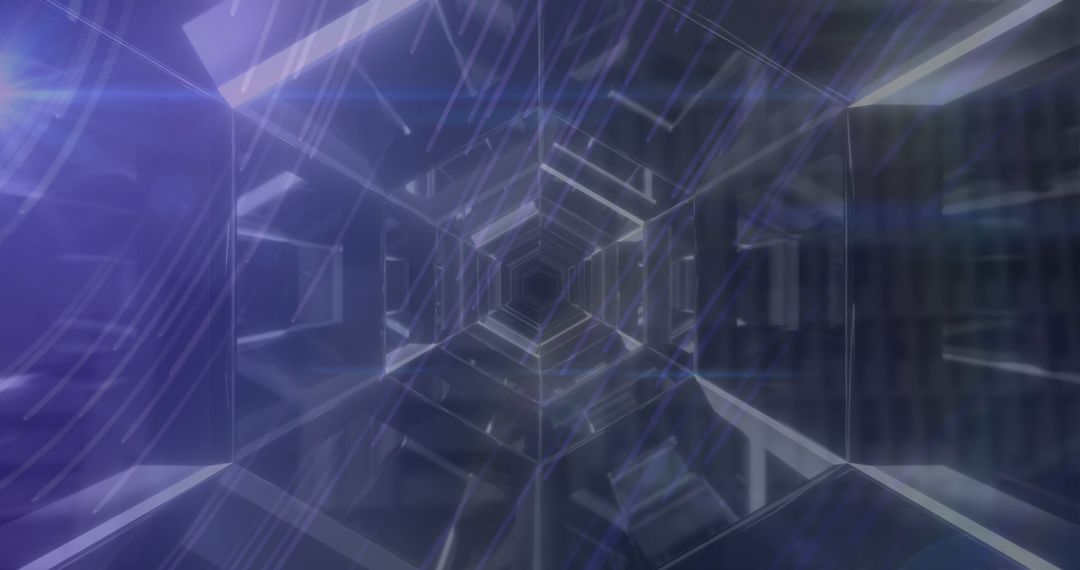 Futuristic Digital Tunnel with Cityscape Accent on Global Data Connectivity