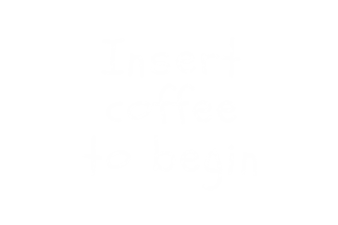 Playful Insert Coffee to Begin Text on Transparent Background