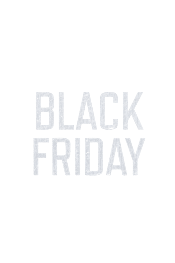 Black Friday Text on Transparent Background for Shopping Ads