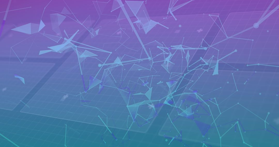 Futuristic Digital Network Grid with Connected Lines and Nodes