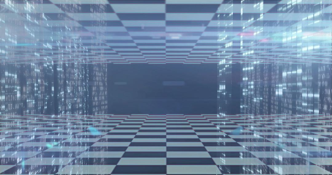 Futuristic Digital Corridor Simulating Virtual Reality