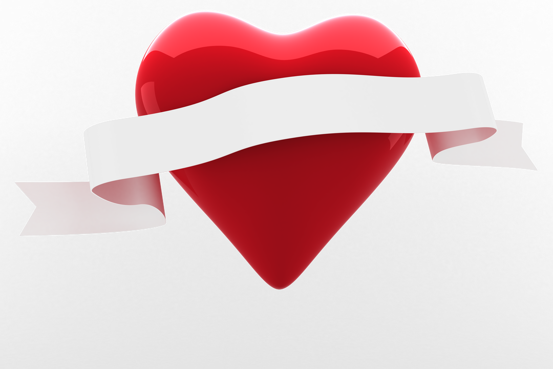 Red Heart with White Banner for Custom Message on Transparent Background - Download Free Stock Images Pikwizard.com