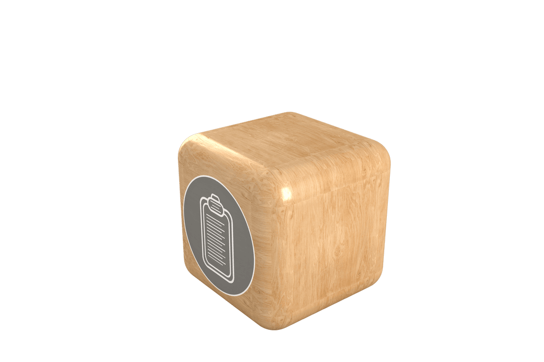 Clipboard Icon on Transparent Brown Cube
