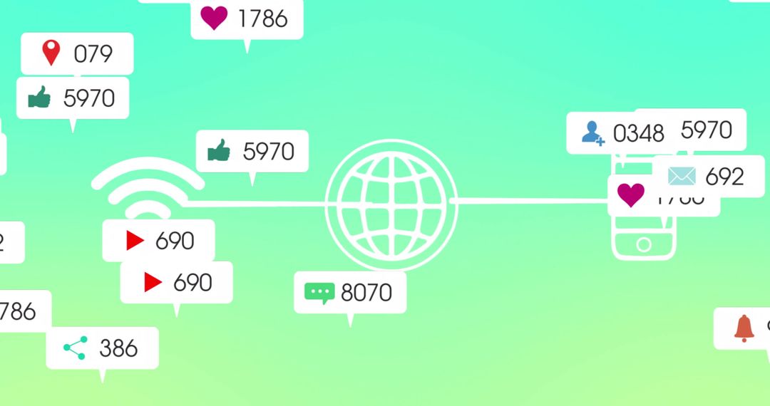 Digital Connectivity with Icons and Notifications in Modern Graphic