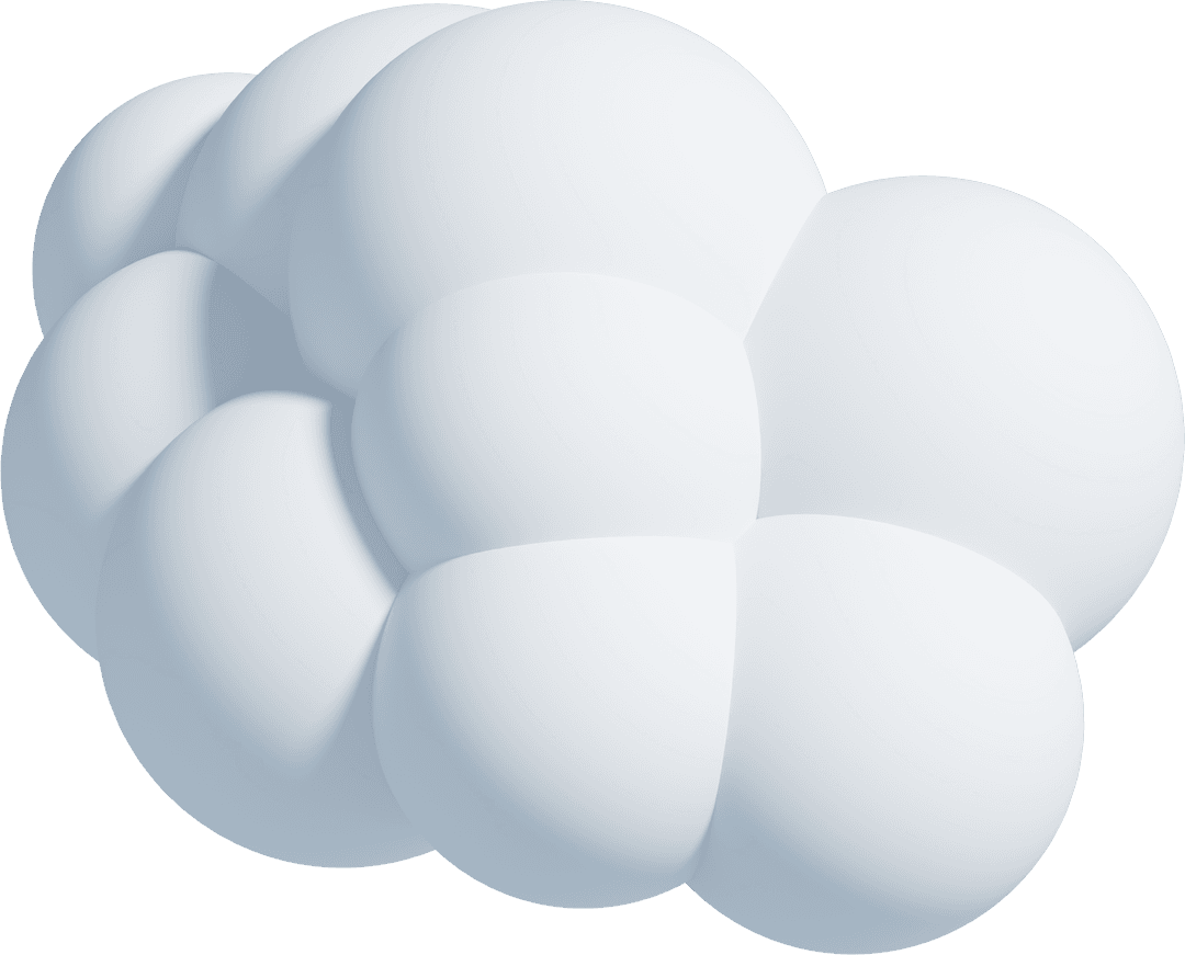 3D White Cloud Symbol Representing Digital Connectivity and Storage