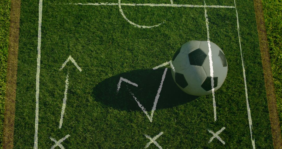 Soccer Tactics Visualization on Ball with Strategy Mark