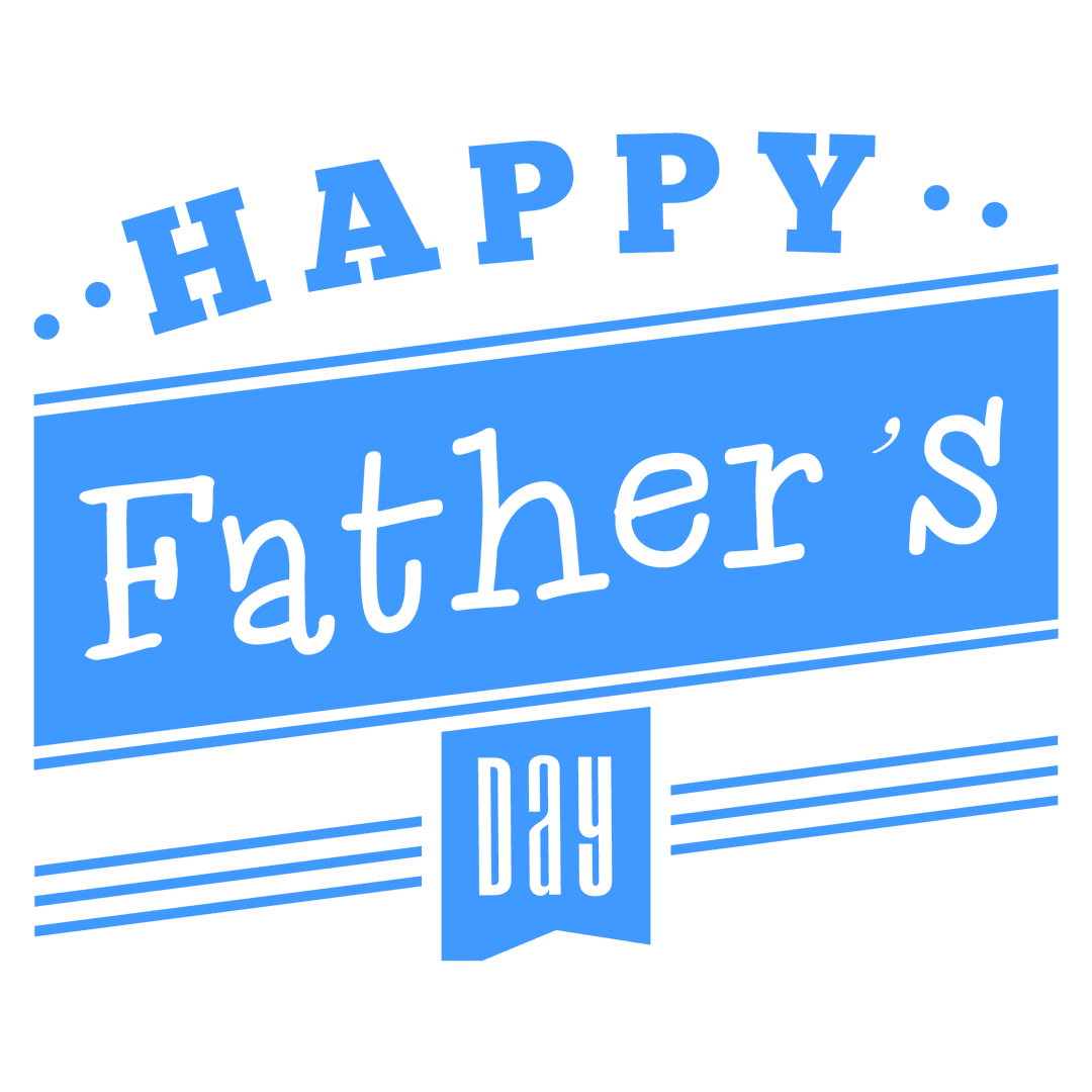 Happy Father's Day Text Graphic on Transparent Background