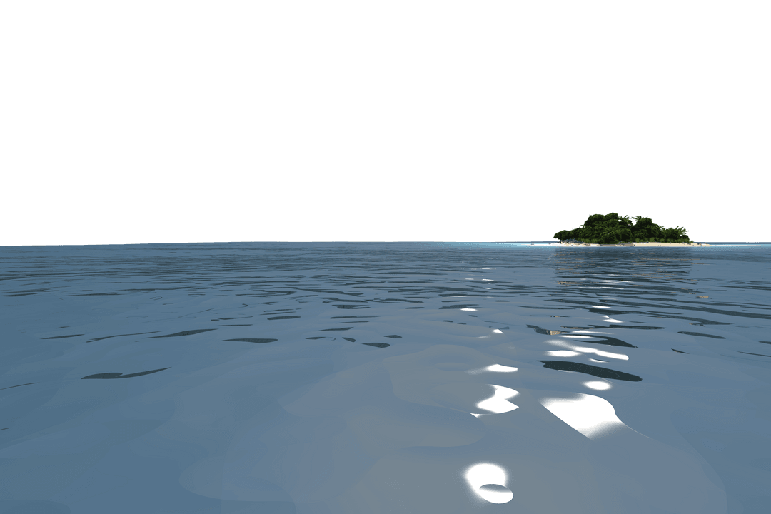 Isolated Island with Transparent Ocean Waters and Skies