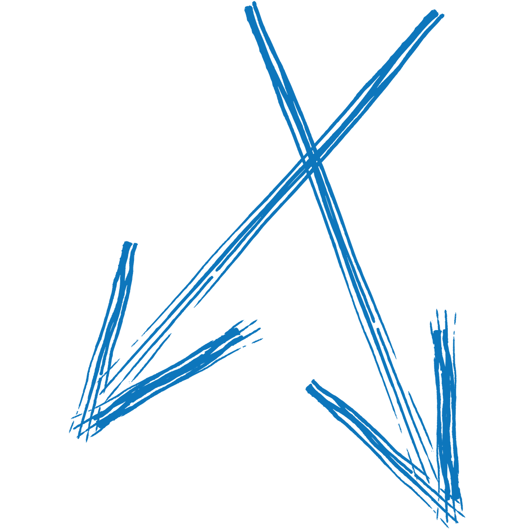 Blue Arrows Crossing on Transparent Background Illustration