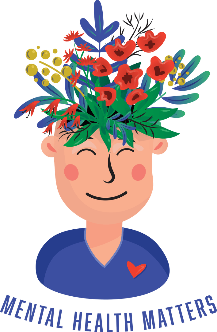 Transparent Mental Health Matters Digital Illustration Emphasizing Well-being