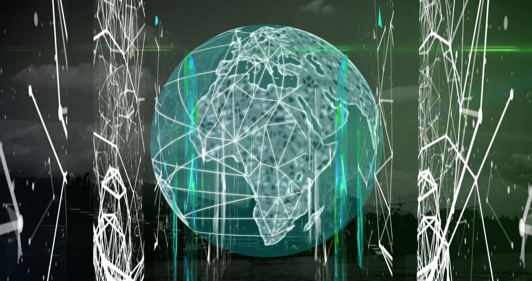 Futuristic Globe with Digital Connectivity Networks