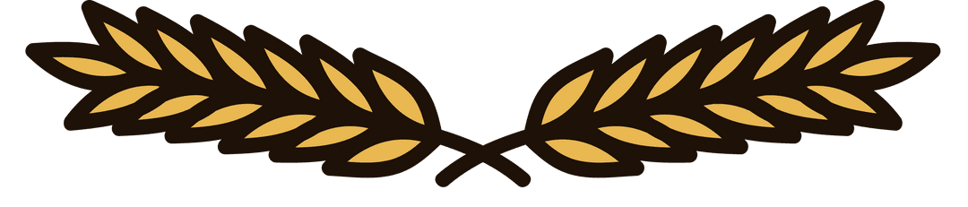 Golden Wheat Icon on Transparent Background