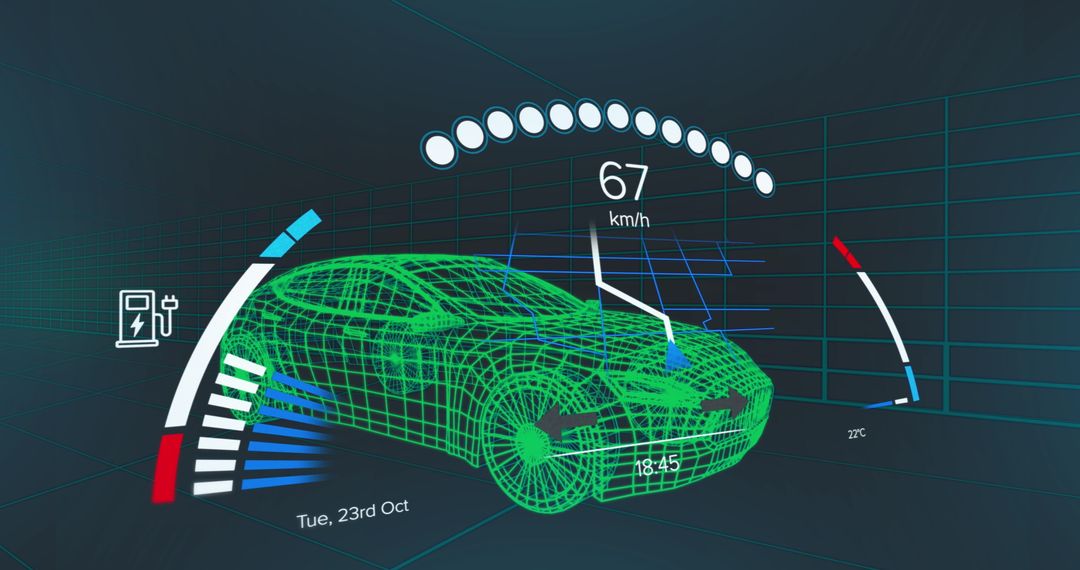Futuristic Car Interface with Data and Technology