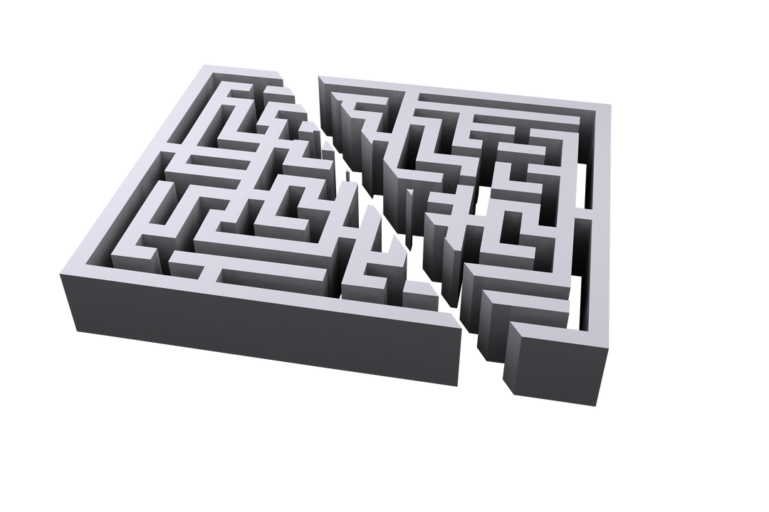 3D Broken Labyrinth Puzzle on Transparent Background - Download Free Stock Images Pikwizard.com