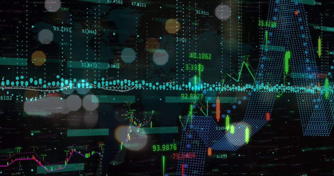 Abstract Global Financial Data and Digital Trading Interface