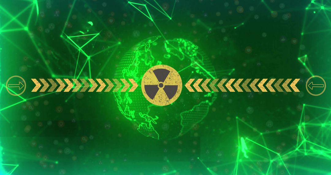 Futuristic Digital Network with Radiation Symbol and Globe