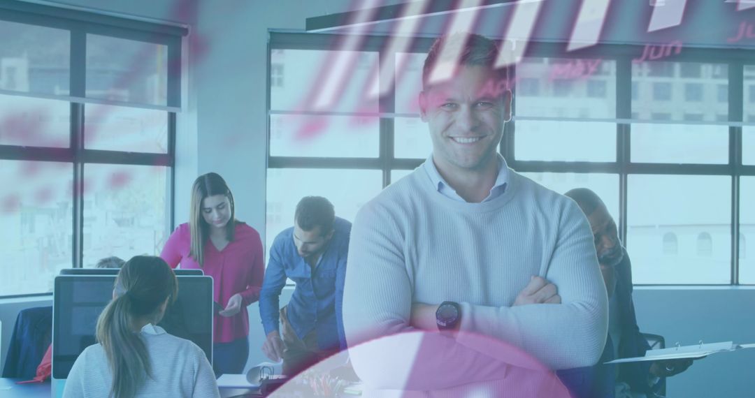 Digital Connections Amidst Enthusiastic Business Team