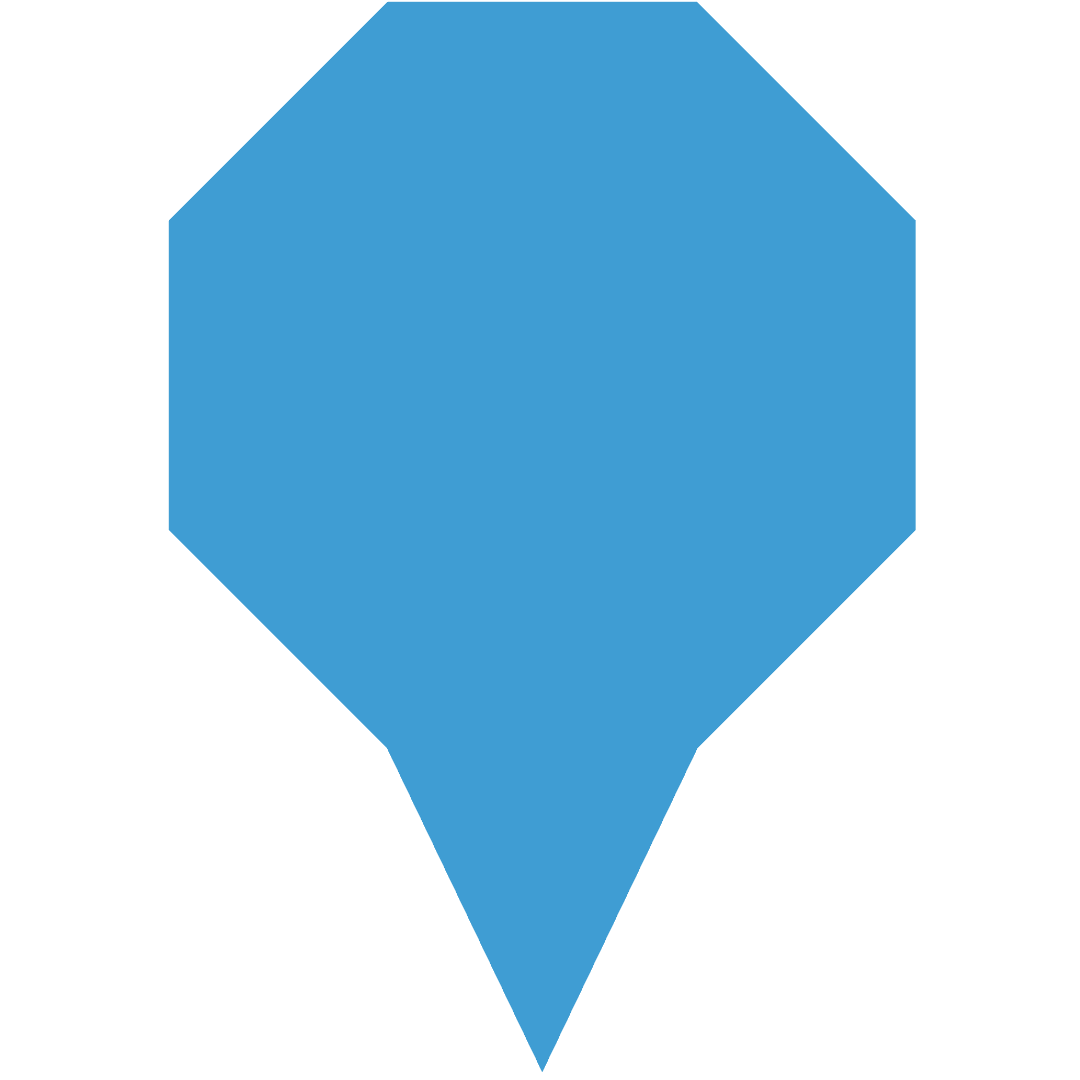 Big Blue Map Pin with Transparent Background