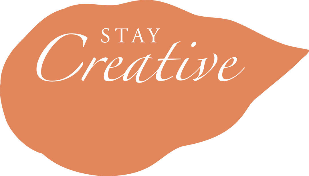 Transparent Orange Blob with Stay Creative Text